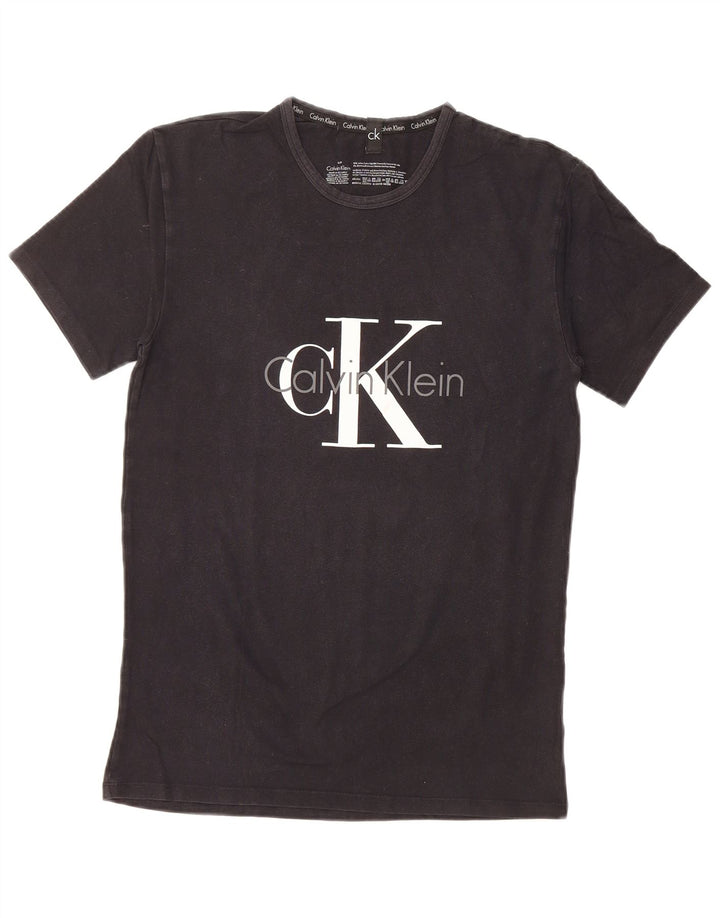 CALVIN KLEIN Herre grafisk T-shirt Top Lille sort bomuld