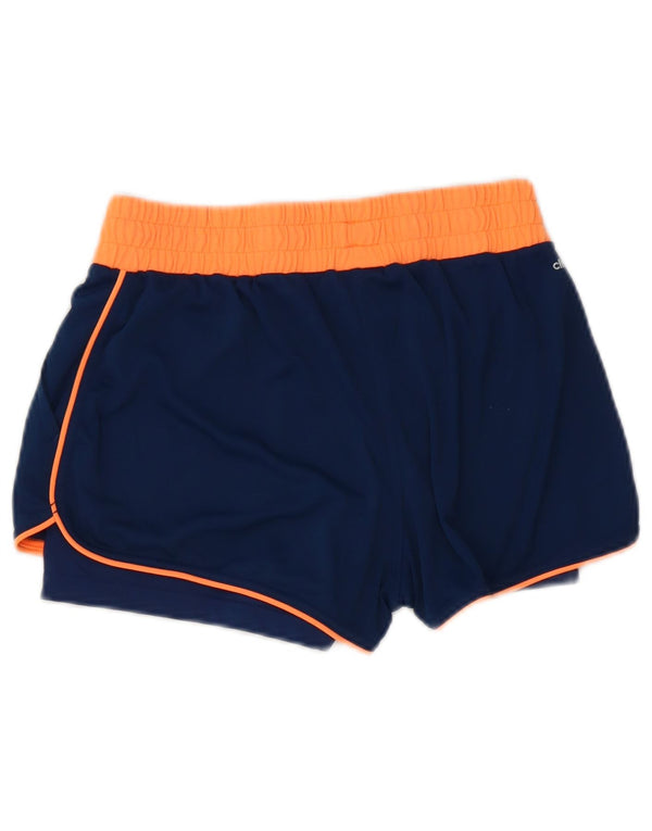 Adidas Womens Climalite Sportshorts UK 8/10 Small Navy Blue Colourblock