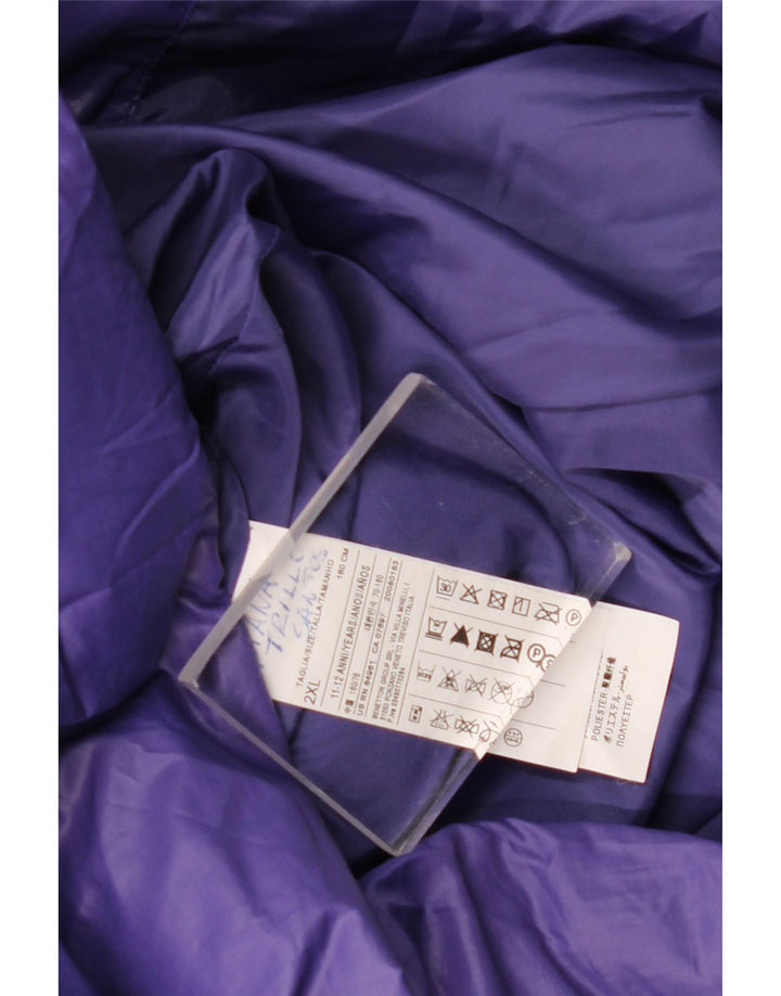 BENETTON polstret hættejakke til piger 11-12 år 2XL lilla polyester