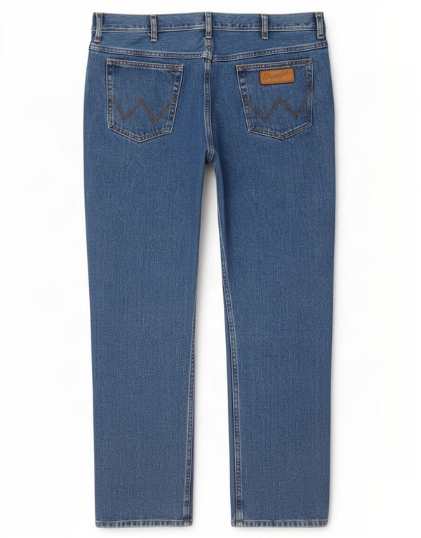 Wrangler Herre Texas Straight Jeans W42 L32 Blå Bomuld