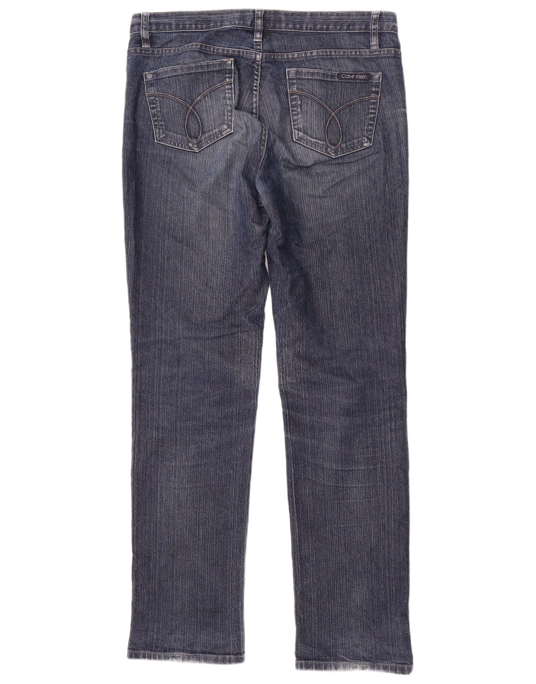 Calvin Klein Dame Straight Jeans US 10 Medium W30 L32 Marineblå Bomuld