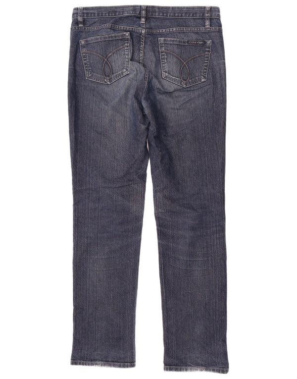 Calvin Klein Dame Straight Jeans US 10 Medium W30 L32 Marineblå Bomuld