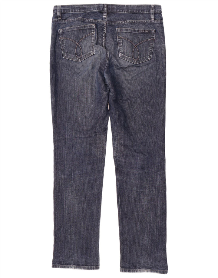 Calvin Klein Dame Straight Jeans US 10 Medium W30 L32 Marineblå Bomuld