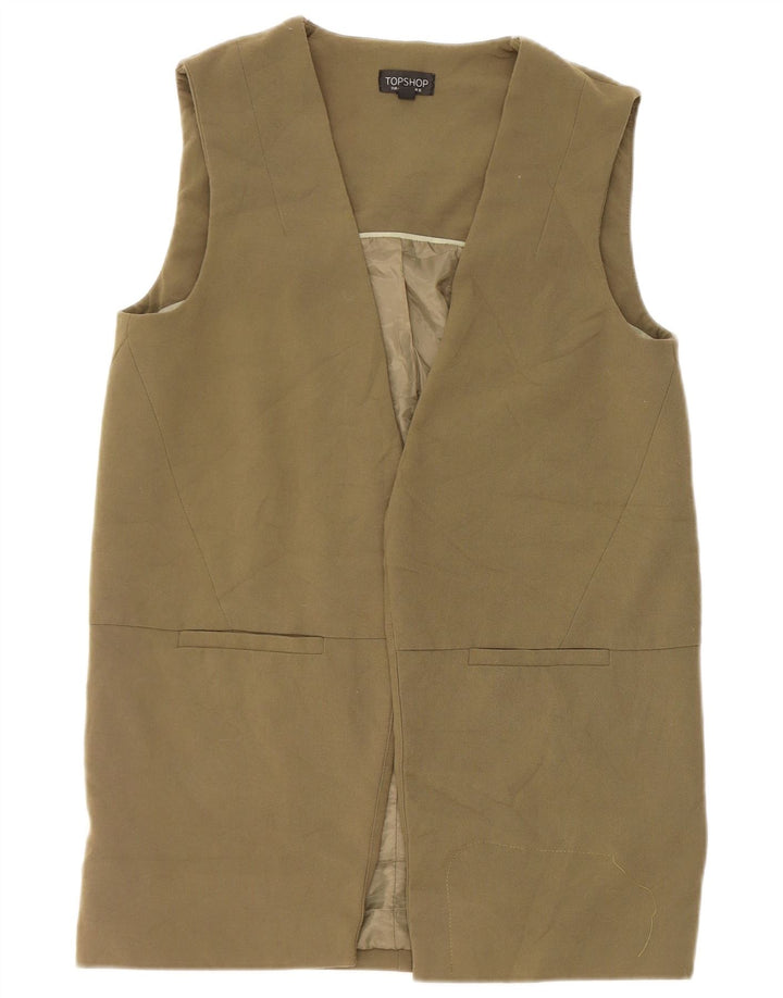Topshop Dame Longline vest UK 12 Medium Khaki
