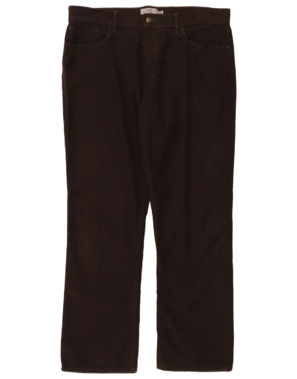 Marks & Spencer Herre Regular Fit Straight Jeans W36 L29 Brun Bomuld