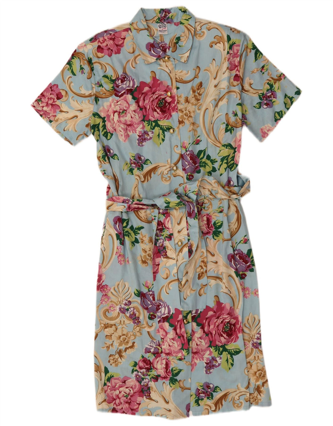 Elle Dame Skjortekjole IT 44 Medium Blue Floral