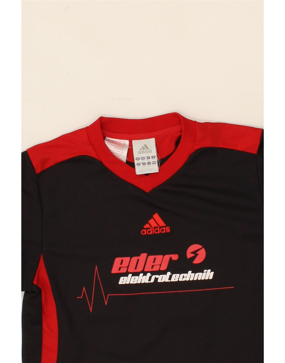 ADIDAS Boys Graphic T-Shirt Top 5-6 Years 2XS Black Polyester Vintage Adidas and Second-Hand Adidas from Messina Hembry 