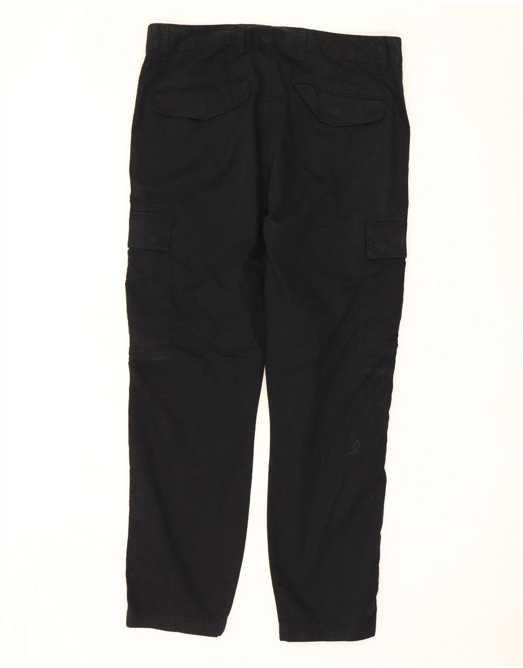 MARKS & SPENCER Straight Cargo bukser til mænd W34 L29 sort bomuld