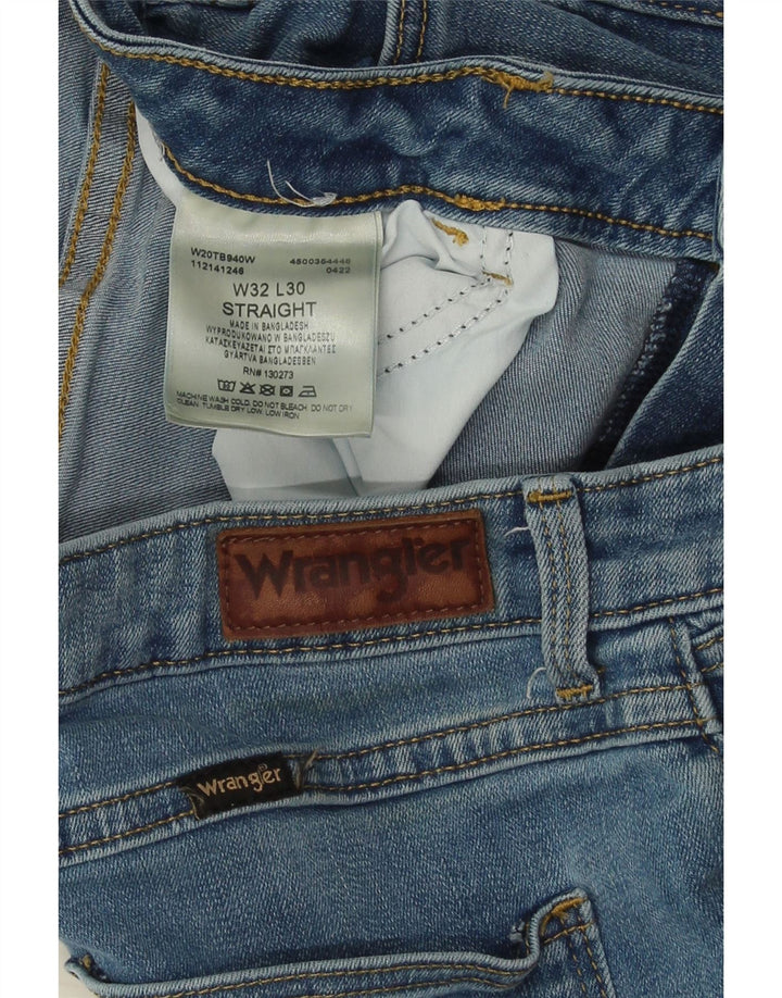 Wrangler Straight Jeans til mænd W32 L30 blå bomuld