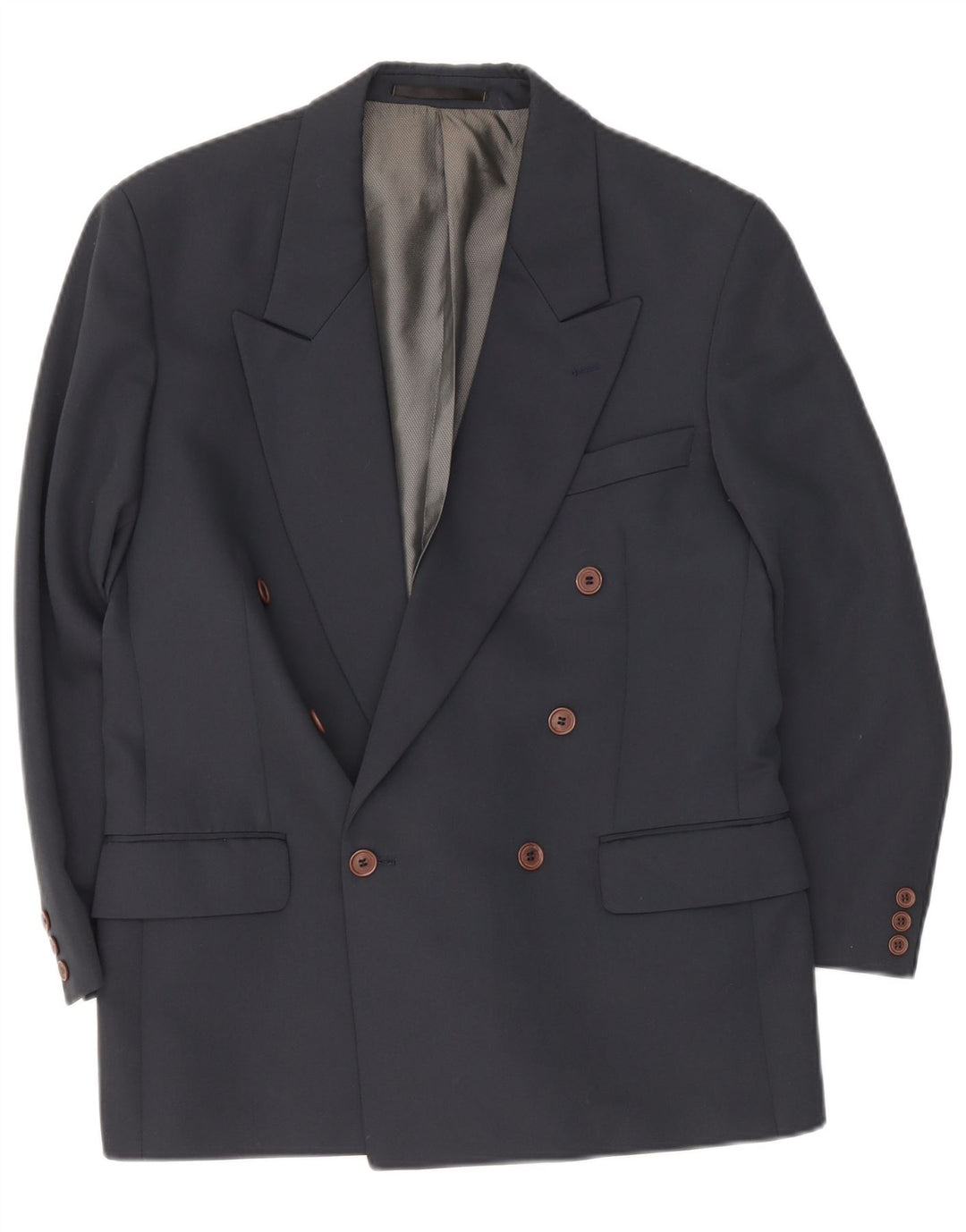 Renato Cavalli Herre Double Breasted Blazer Jacket UK 38 Medium Navy Blue