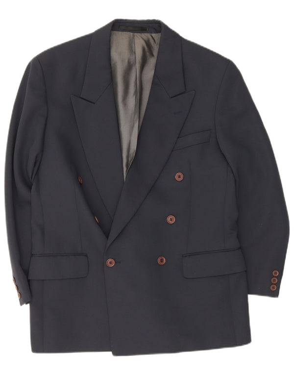 Renato Cavalli Herre Double Breasted Blazer Jacket UK 38 Medium Navy Blue