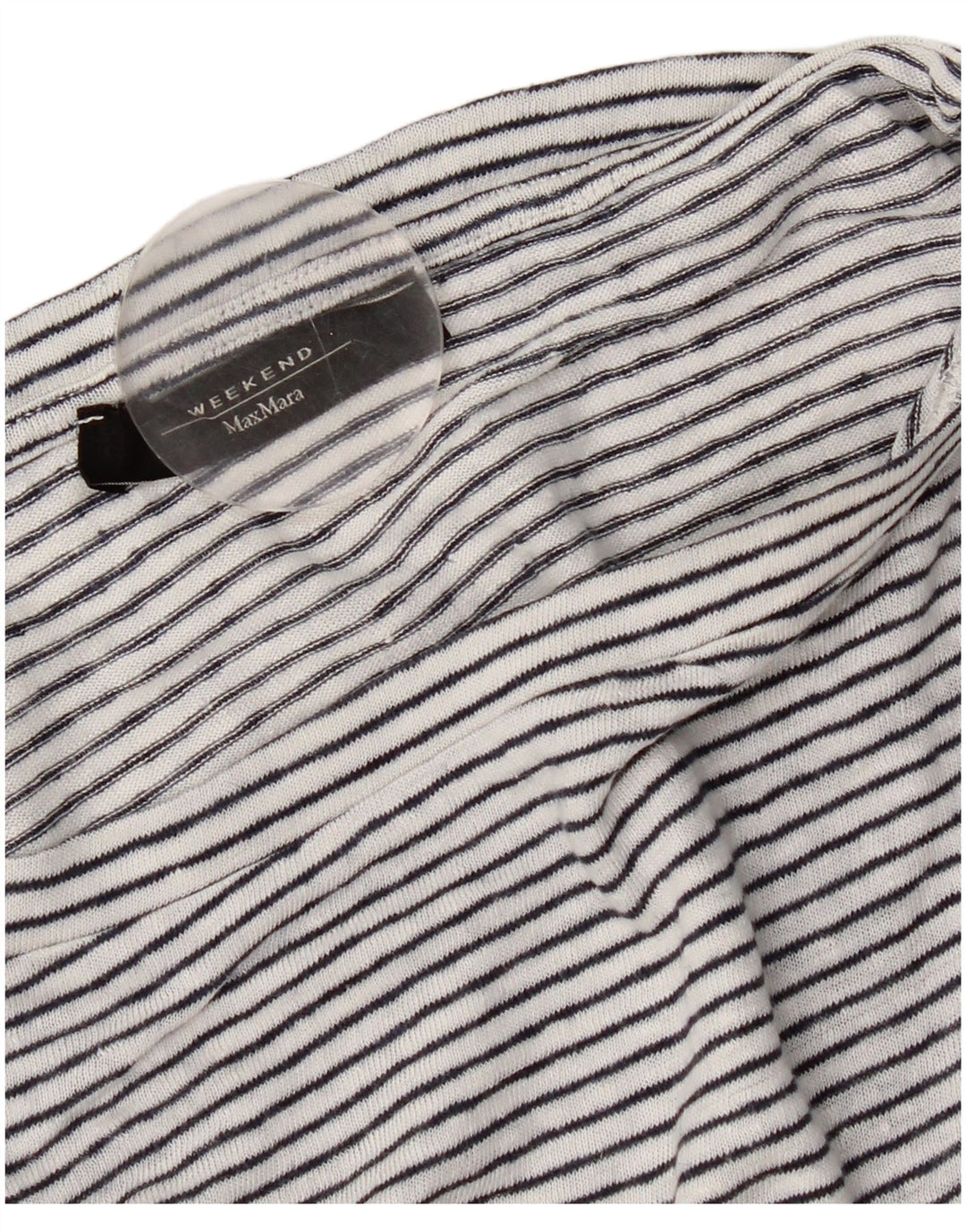 Max Mara Dame Weekend T-Shirt Top UK 14 Medium Hvid Stribet Nautical