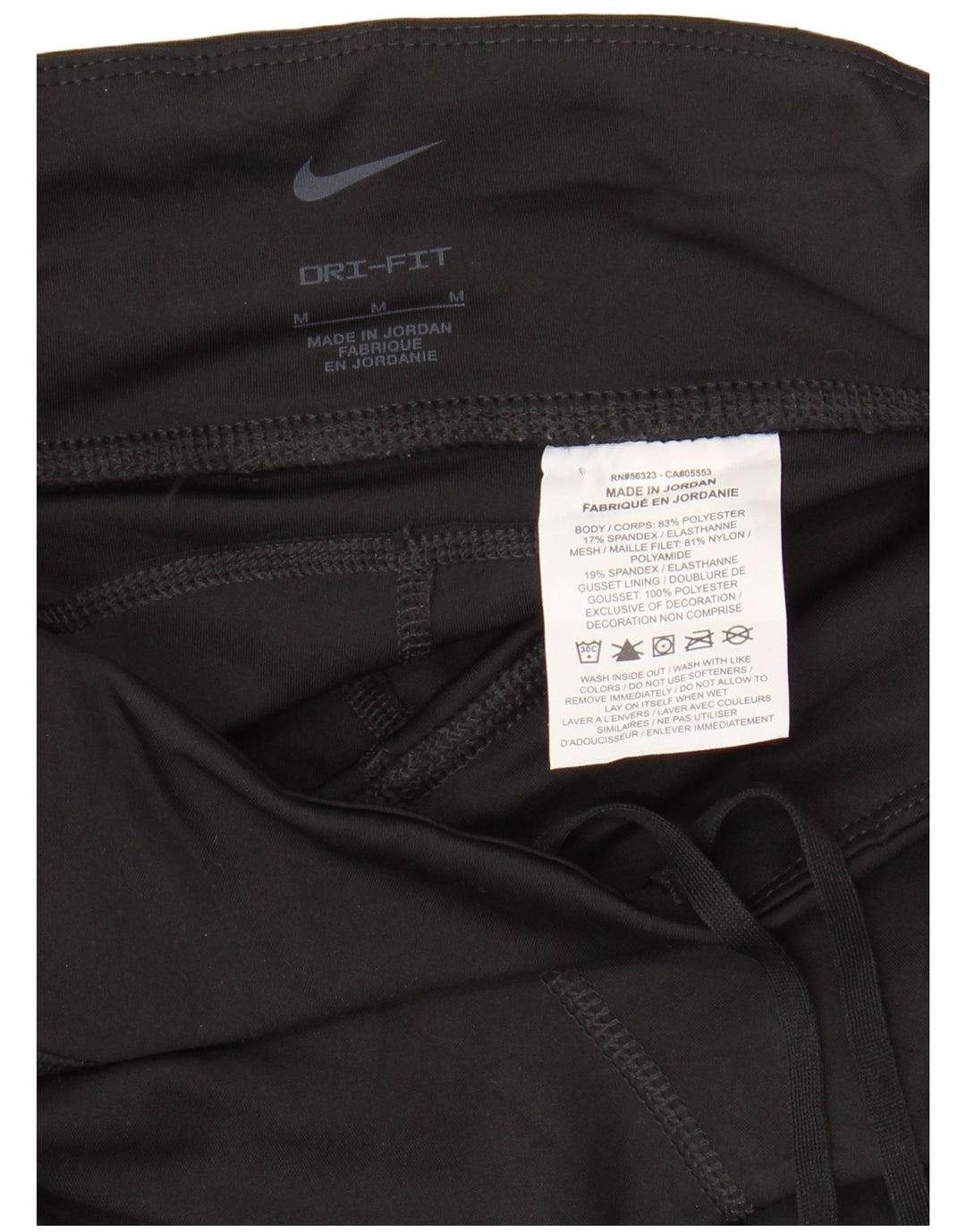NIKE Womens Dri Fit Crop Leggings UK 12 Medium Black Polyester