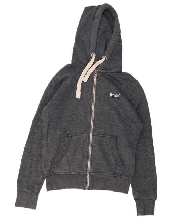 Superdry Hættetrøje med lynlås til mænd mellemgrå bomuld