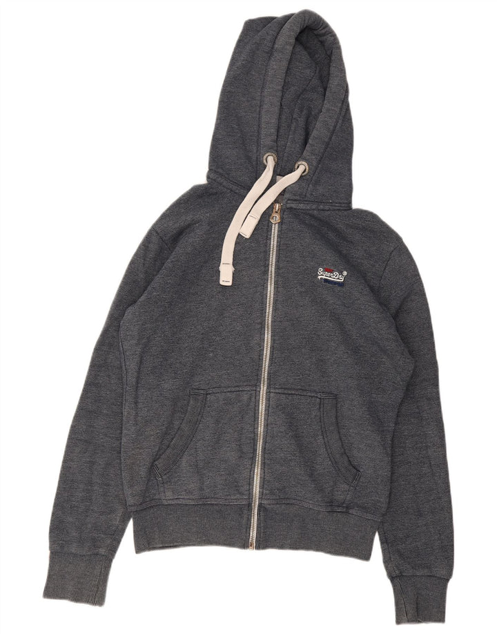Superdry Hættetrøje med lynlås til mænd mellemgrå bomuld