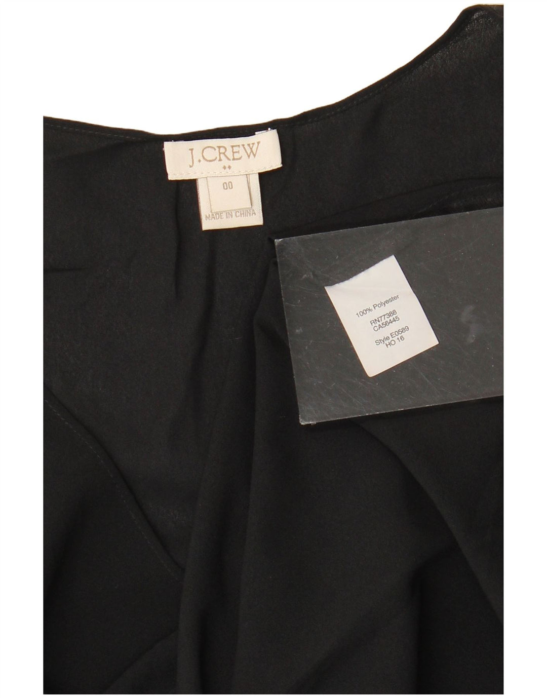 J. CREW Dame ærmeløs bluse Top US 00 2XS Sort Polyester