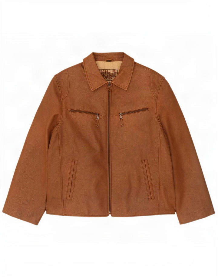 TCM Mænd Læder Biker Jacket UK 38 Medium Brun