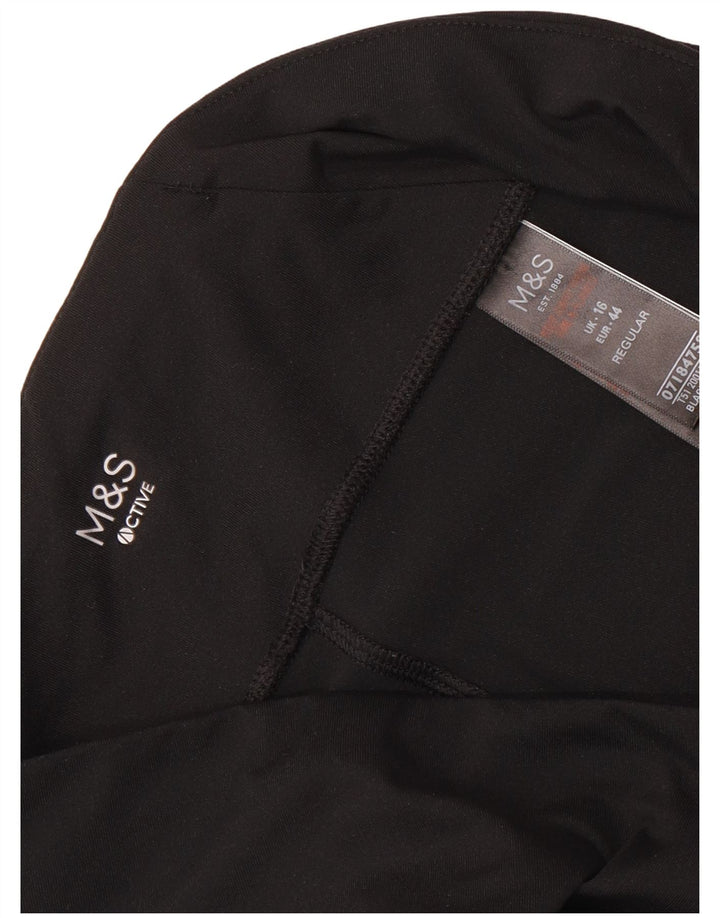 MARKS & SPENCER Womens Regular Fit sportsshorts UK 16 Large Black