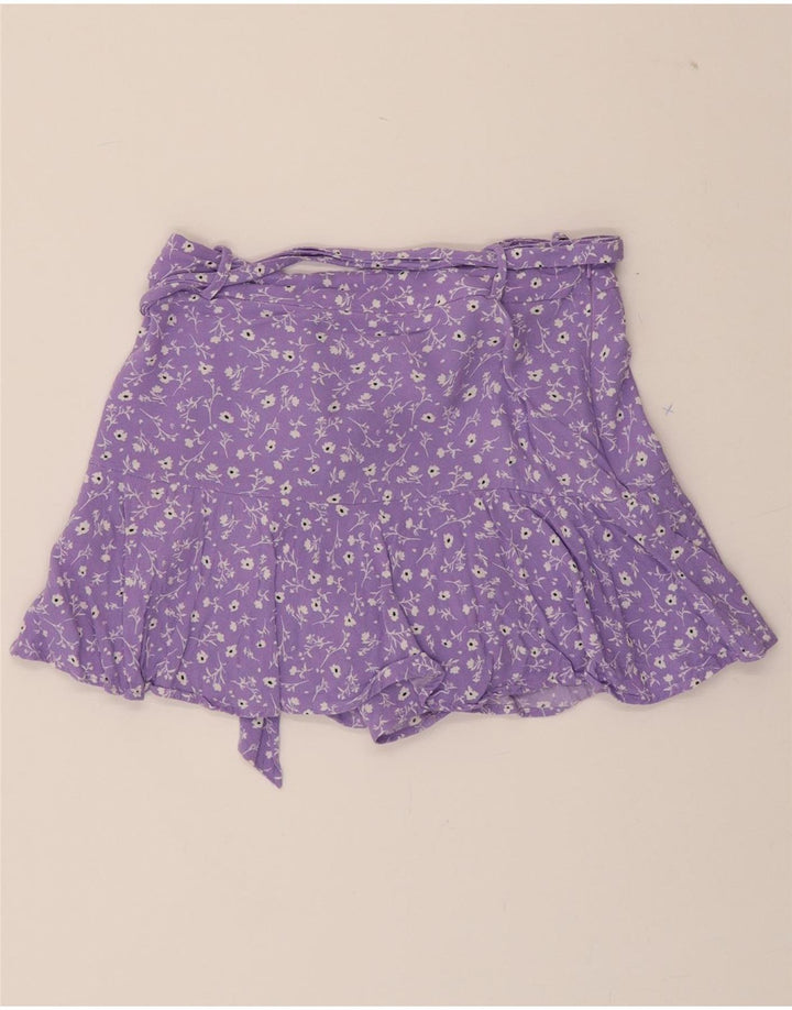 ZARA Womens Mini Skirt Medium W28  Purple Floral Vintage Zara and Second-Hand Zara from Messina Hembry 