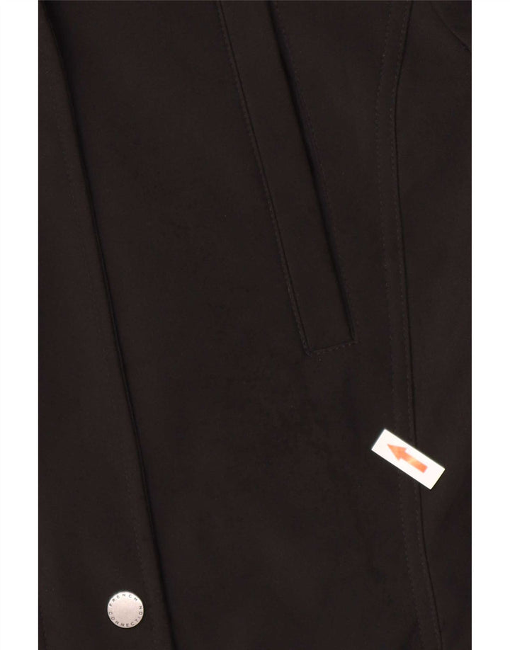 French Connection Dame Hooded Parka Jacket UK 10 Small Black