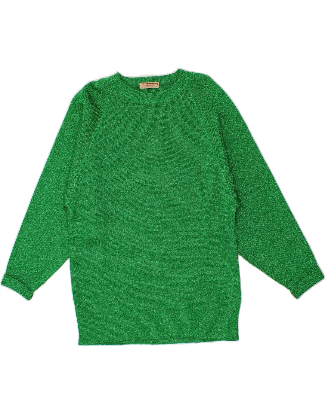 VINTAGE Womens Crew Neck Jumper Sweater UK 16 Large Green Polyester Vintage Vintage and Second-Hand Vintage from Messina Hembry 