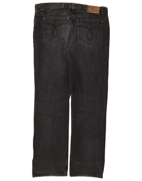 Calvin Klein Straight Jeans til mænd W36 L32 Sort bomuld