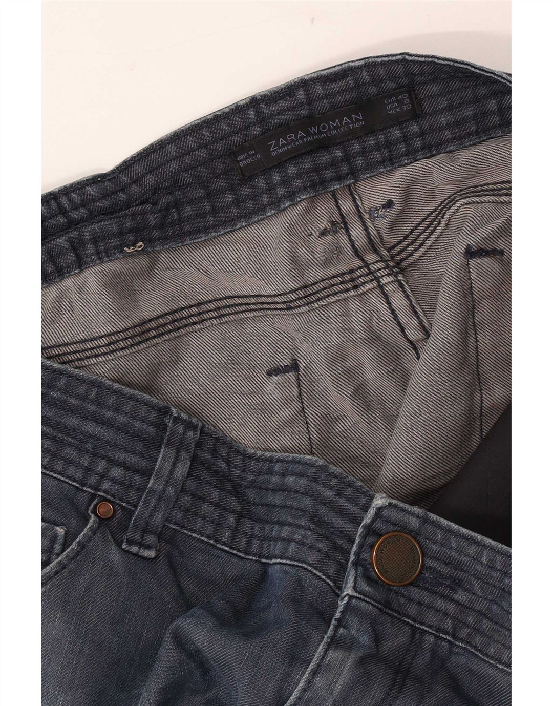 Zara Dame Slim Jeans EU 40 Medium W30 L30 Navy Blue