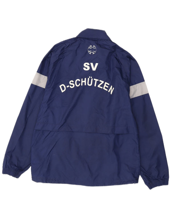 Adidas Grafisk regnjakke til mænd UK 38/40 Medium Navy Blue Colourblock