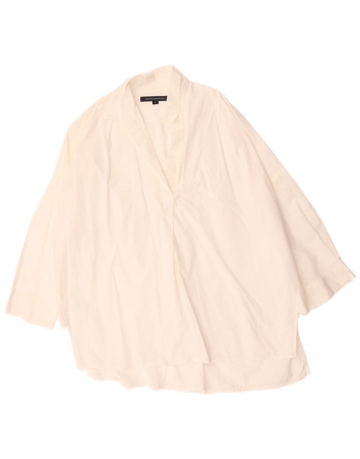 French Connection Dame 3/4-ærmet Pullover Shirt UK 16 Large White