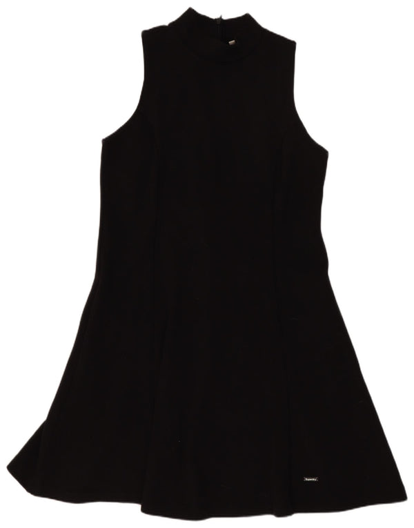 Superdry Womens Ærmeløs A-line kjole UK 12 Medium Black Polyester