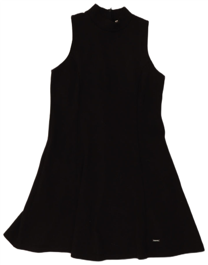 Superdry Womens Ærmeløs A-line kjole UK 12 Medium Black Polyester