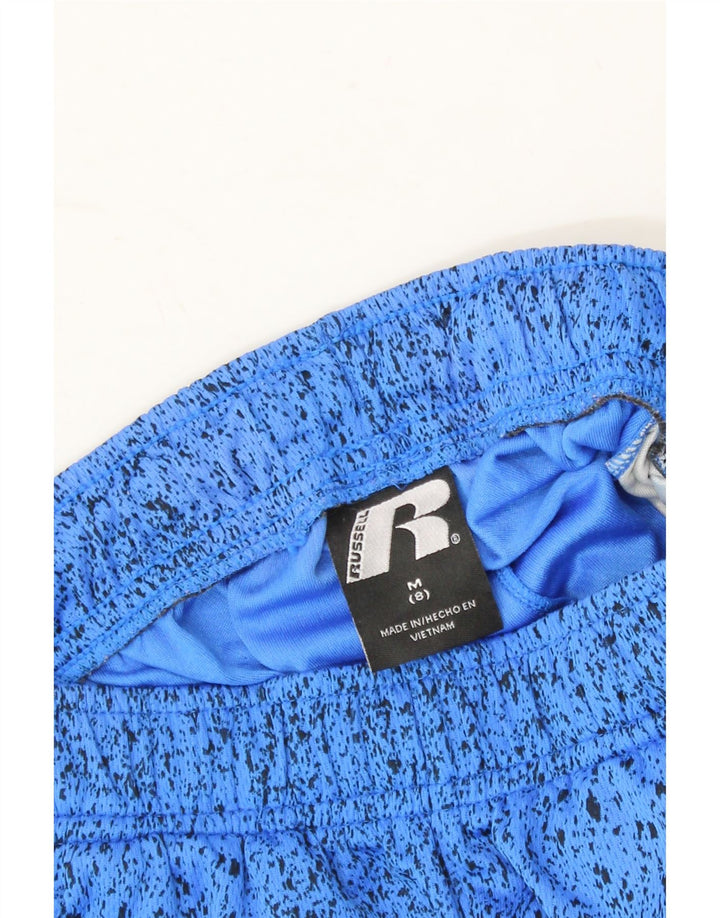 RUSSELL ATHLETIC Boys Sport Shorts 7-8 Years Medium Blue Colourblock Vintage Russell Athletic and Second-Hand Russell Athletic from Messina Hembry 