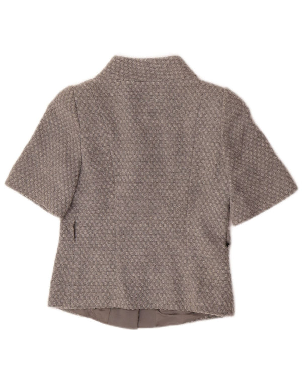 Benetton Kortærmet Bolero-jakke til kvinder IT 38 XS Grå Flecked Acryl