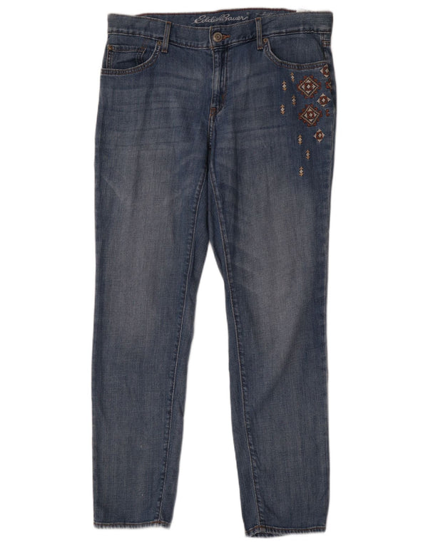 Eddie Bauer Kvinde Kæreste Fit Slim Jeans US 10 Large W32 L30 Blå