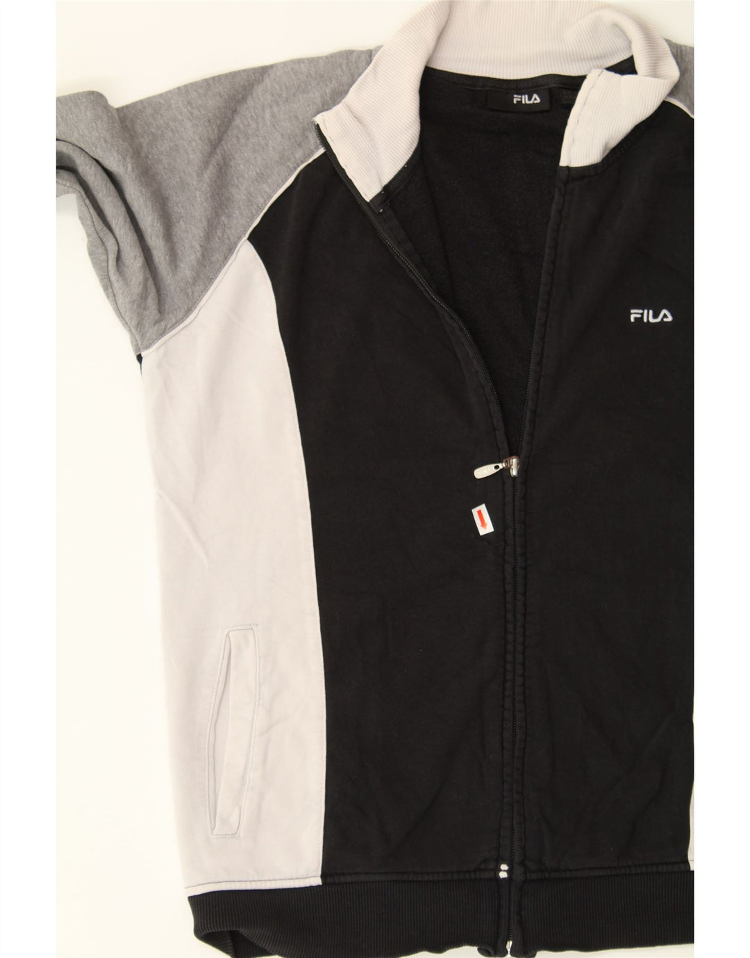 FILA Mens Tracksuit Top Jacket Small Black Colourblock Vintage Fila and Second-Hand Fila from Messina Hembry 