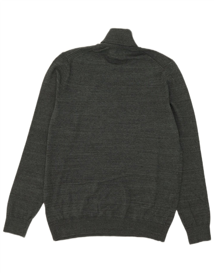 Marks & Spencer Herre Rullehals-trøjetrøje Medium Khaki-stribet bomuld