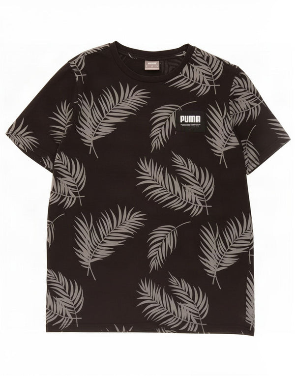 Puma Herre grafisk T-shirt Top Medium Sort Blomsterbomuld