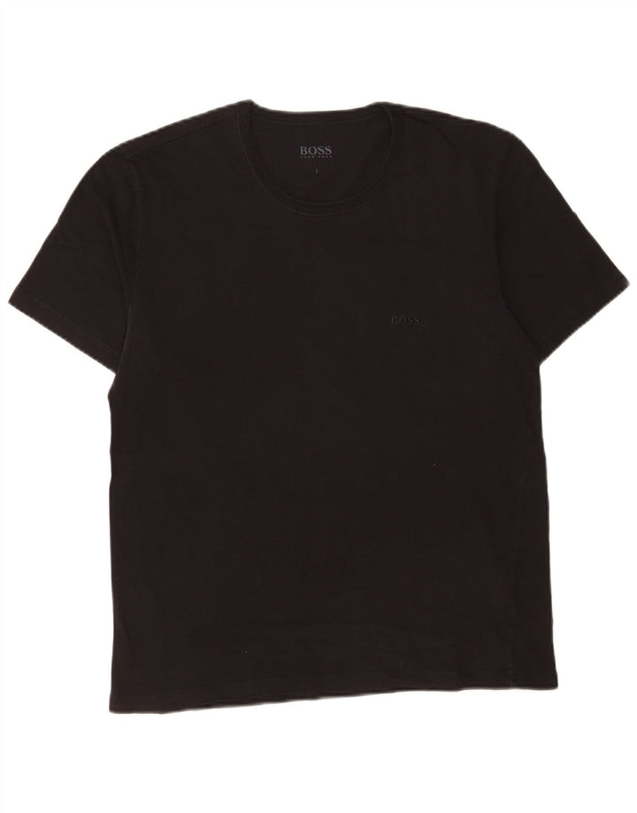 Hugo Boss Herre T-Shirt Top Stor Sort Bomuld