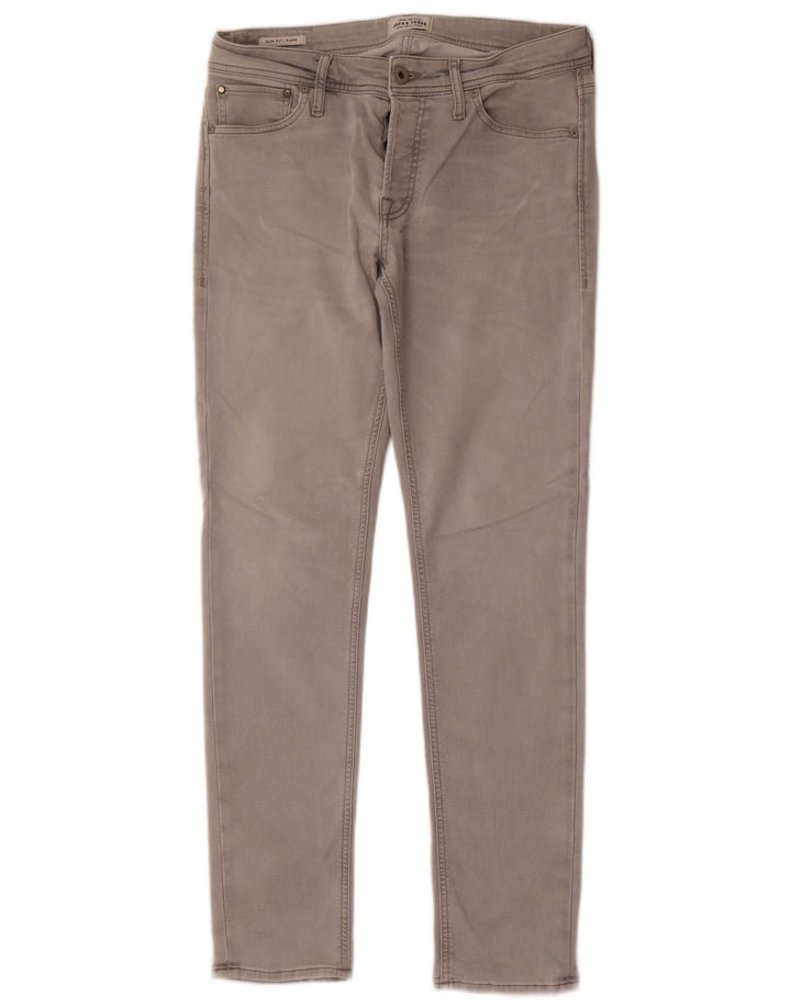 Jack & Jones Herre GLENN Slim Jeans W33 L32 Grå Bomuld