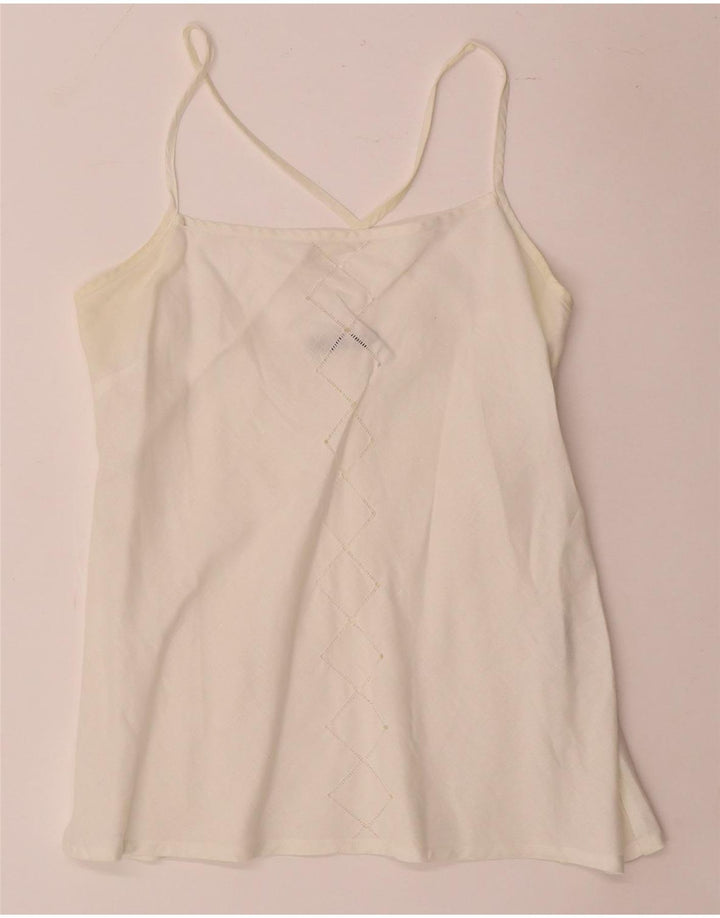 Sara Glenzer Dame Cami Top IT 46 Large White Linen