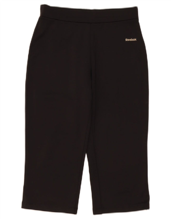 Reebok Dame Capri Træningsdragt Bukser Small W26 L18 Sort Polyester