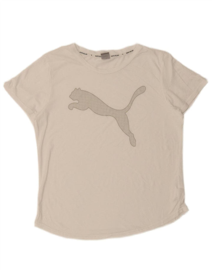 PUMA Womens Graphic T-Shirt Top UK 16 Large White Polyester