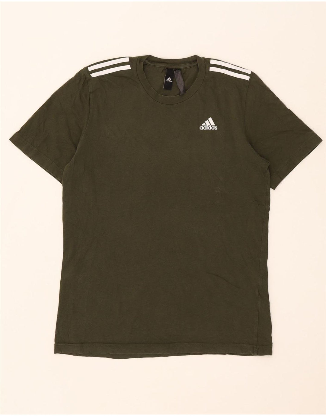 Adidas Herre T-Shirt Top Lille Khaki Bomuld