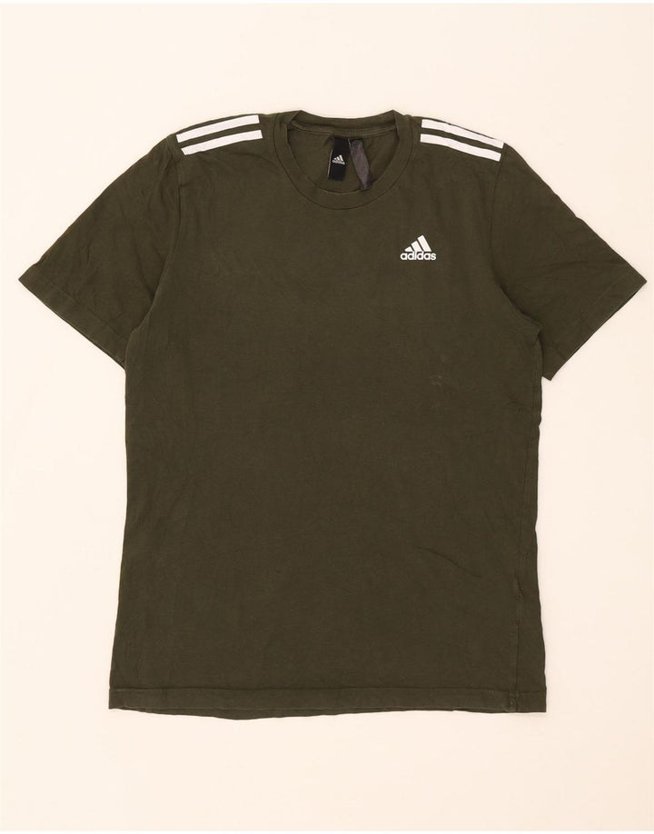 Adidas Herre T-Shirt Top Lille Khaki Bomuld