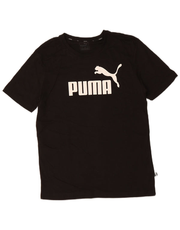 PUMA Grafisk T-shirt til mænd, medium sort bomuld