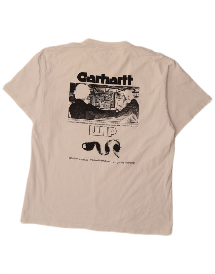 Carhartt Herre Grafisk T-Shirt Top XL Hvid Bomuld