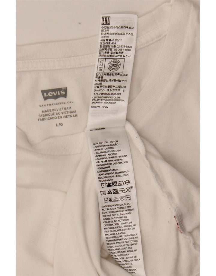 LEVI'S T-shirt top til kvinder DK 14 Stor hvid bomuld