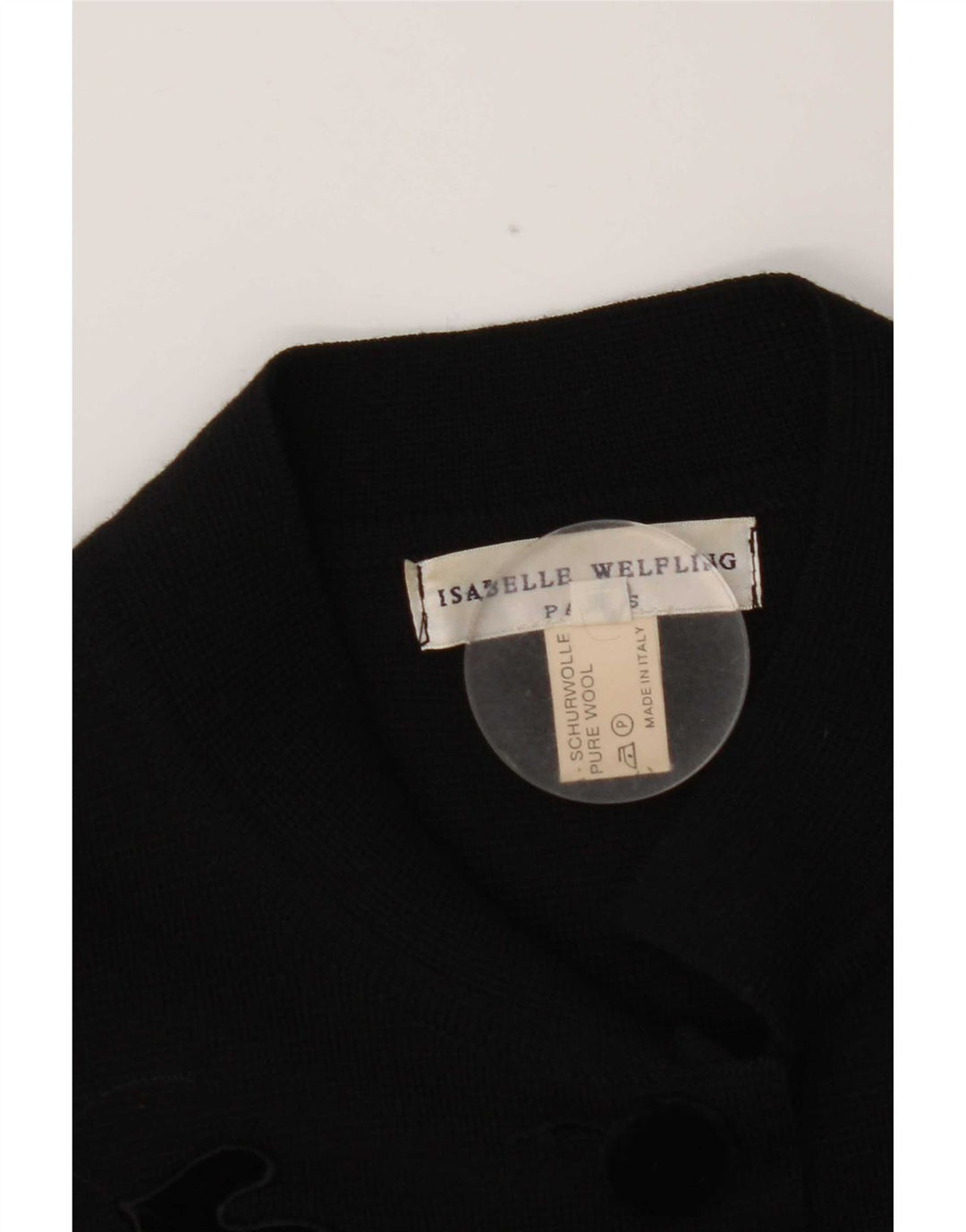 Vintage Dame 5 Button Blazer Jacket UK 10 Small Black Floral Virgin Wool