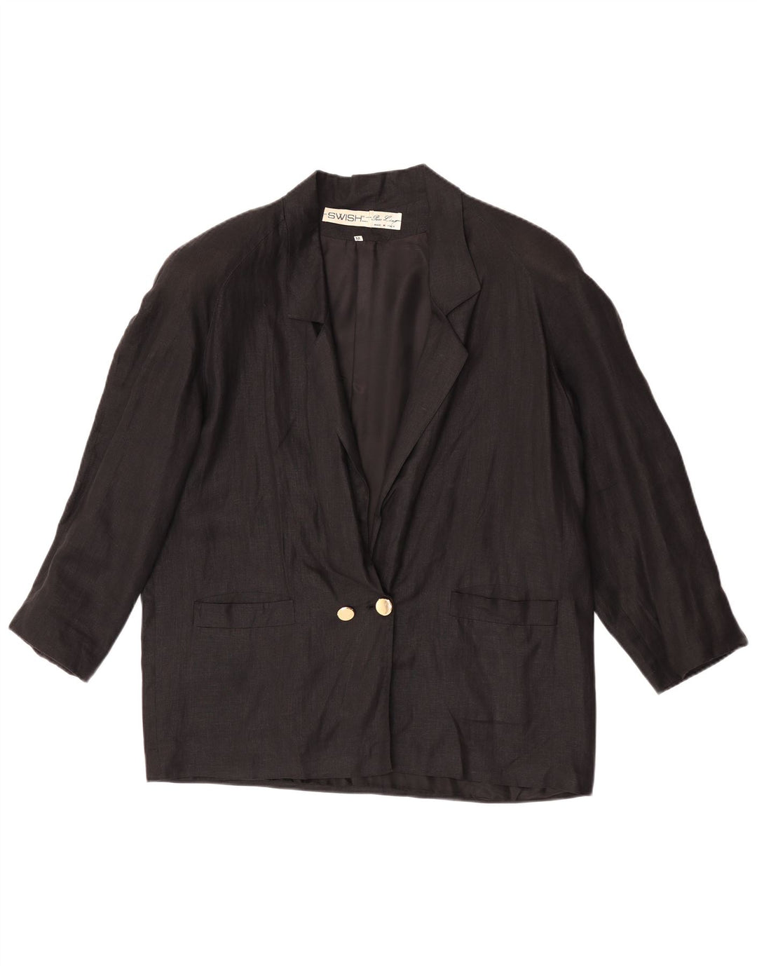 Swish Dame Dobbeltradet Oversized Blazer Jacket UK 14 Medium Sort