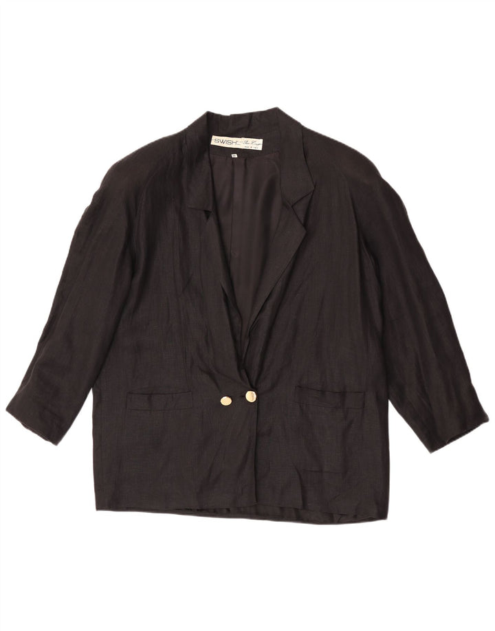 Swish Dame Dobbeltradet Oversized Blazer Jacket UK 14 Medium Sort